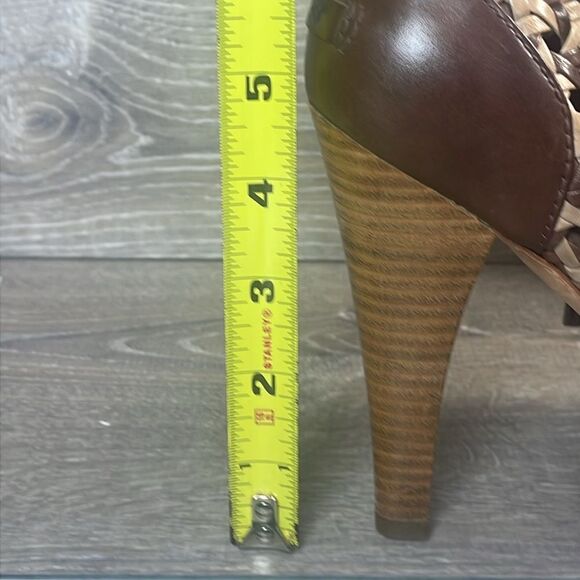 NWT Ugg Fatima Woven Brown Leather Women’s Sz 7 Elegant Platform Heeled Shoes - Picture 16 of 16